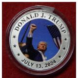 Trump "Fight Fight Fight" 1oz Silver Colorized RD