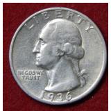 1936 S Washington Silver Quarter