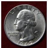 1940 D Washington Silver Quarter