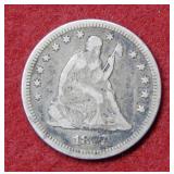 1877 Seated Liberty Silver Quarter