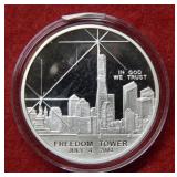 Twin Towers 1oz .999 Fine Silver Round