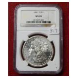 1881 S Morgan Silver Dollar NGC MS65