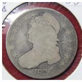 1824 Bust Silver Half