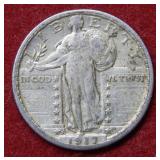 1917 S Standing Liberty Silver Quarter Type II