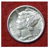 1939 D Mercury Silver Dime