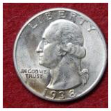 1938 Washington Silver Quarter