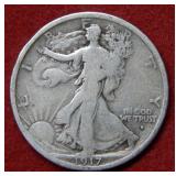 1917 D OBV Walking Liberty Silver Half