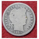 1895 S Barber Silver Dime