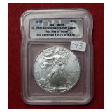 2011 Silver Eagle 1oz ICG MS70 First Day of Issue