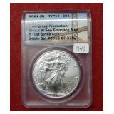 2021(S) Silver Eagle 1oz ANACS MS70