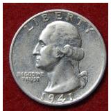 1941 S Washington Silver Quarter