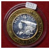.999 Silver Center Four Queens Gaming Token