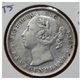 1882 H Canada/Newfoundland Silver Twenty Cent Coin