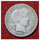 1903 O Barber Silver Dime