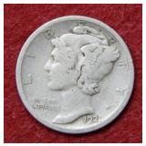1921 D Mercury Silver Dime
