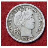 1912 Barber Silver Dime