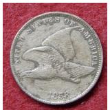 1858 Flying Eagle Cent - cleaned