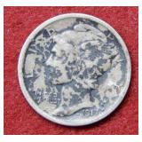 1917 Mercury Silver Dime - dark