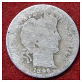 1896 O Barber Silver Dime