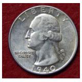 1940 D Washington Silver Quarter