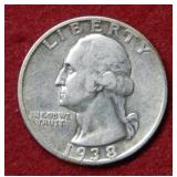 1938 S Washington Silver Quarter