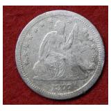 1877 S Seated Liberty Silver Quarter