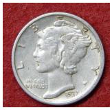 1937 S Mercury Silver Dime