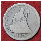1875 S Seated Liberty Twenty Cent Piece