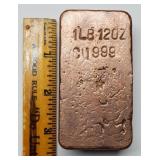 1 Pound 12 oz .999 Copper Bar