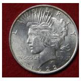 1922 D Peace Silver Dollar Coin