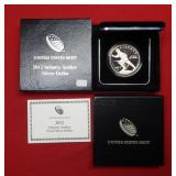 2012 Infantry Soldier Proof Silver Dollar