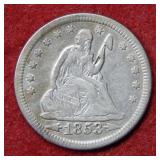 1853 Seated Liberty Quarter with Arrows & Rays