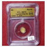 1/200oz Gold Round - Egypt King Tut ICG MS70