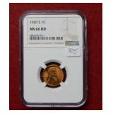 1950 S Lincoln Wheat Cent NGC MS66 RD