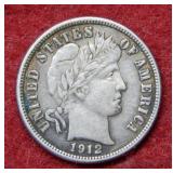 1912 S Barber Silver Dime