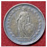 1941 Switzerland  Two Fr Silver Coin
