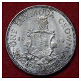 1964 Bermuda One Crown Coin