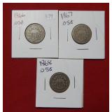1866-1867-1868 Shield Nickels