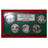 (5) Binion Silver 1oz .999 Rounds - NGC