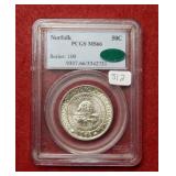 1936 Norfolk Silver Comm Half PCGS MS66