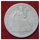 1864 S Seated Liberty Silver Half