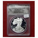 2020 S Silver Eagle 1oz ANACS PR70 DCAM