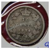 1874 Canada Silver 10 Cent Coins