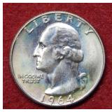 1964 D -Die Crack- Washington Silver Quarter