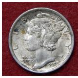 1918 Mercury Silver Dime - full split bands
