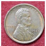 1921 Lincoln Wheat Cent - red & brown