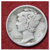 1926 S Mercury Silver Dime