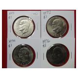 1971-1972-1974-1976 Ike Dollars ***