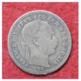1870 10 Krajczar Silver Coin - Unknown Country