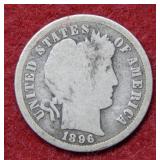 1896 S Barber Silver Dime